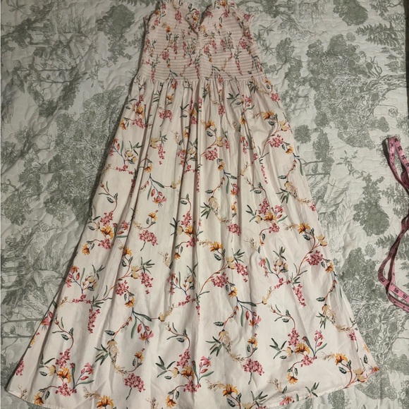 H&M sz Medium ladies floral smocked sundress straps or strapless feminine pink - Picture 5 of 15